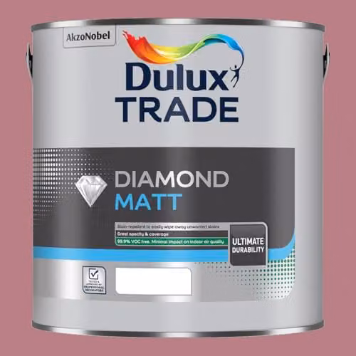 Dulux Trade Diamond Matt Paint in Raspberry Diva Pink, 2.5l