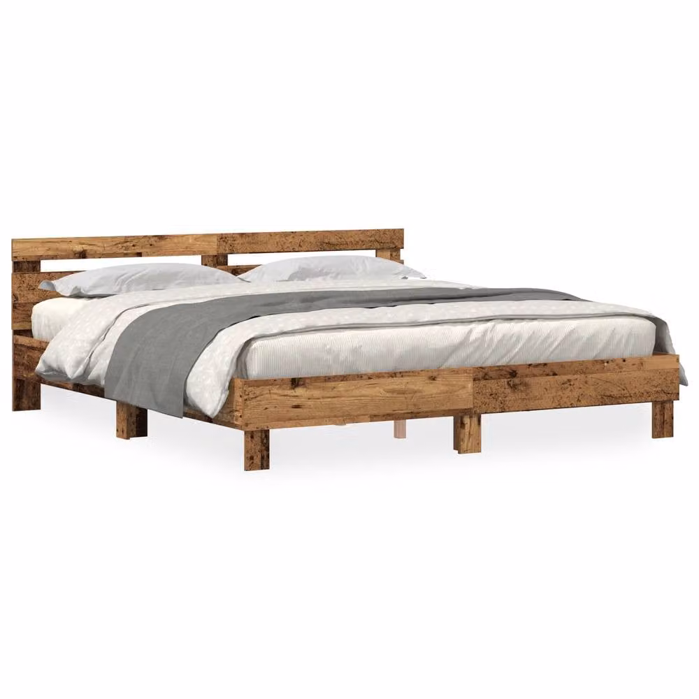 Berkfield Home Solid Pine Wood Bed Frame in Brown, W/D/H: 180 x 200 x 185 cm – 2