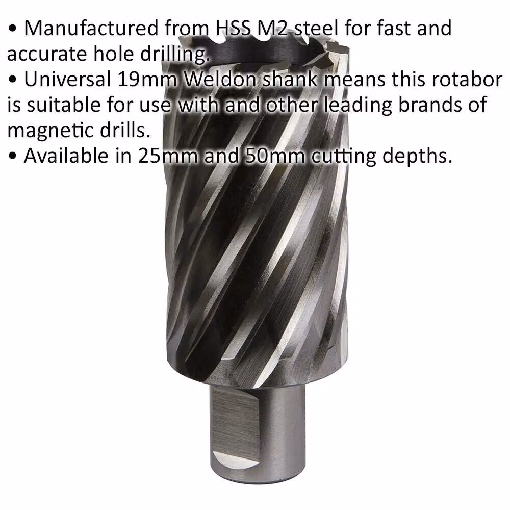 Loops M2 Steel Annular Metal Core Drill Bit with 19mm Shank, 36mm Diameter, Depth: 50mm, Silver – 2