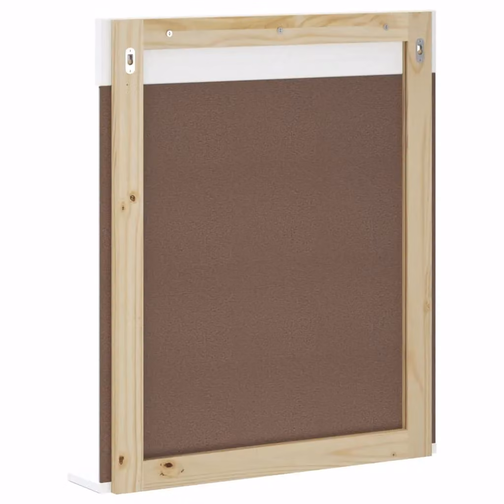 Berkfield Home White Lacquered Solid Pine Bathroom Mirror with Shelf, W/D/H: 60 x 12 x 70 cm – 2