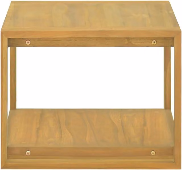 Berkfield Home Wall-mounted Bathroom Cabinet in Brown Solid Teak Wood, W/D/H: 60 x 45 x 35 cm