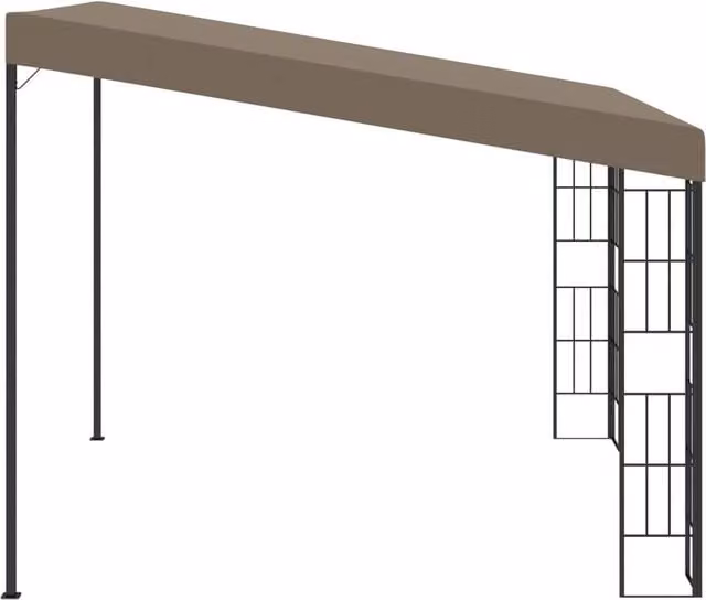 Berkfield Home Wall-mounted Lean-to Gazebo in Beige Polyester and Steel, W: 300 cm, D: 300 cm, H: 205 cm