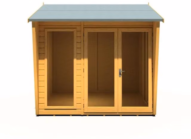 Shires Burghclere 8 x 8 Feet Pent Summerhouse in Light Brown, W: 251.4 cm, D: 292.2 cm, H: 239.8 cm