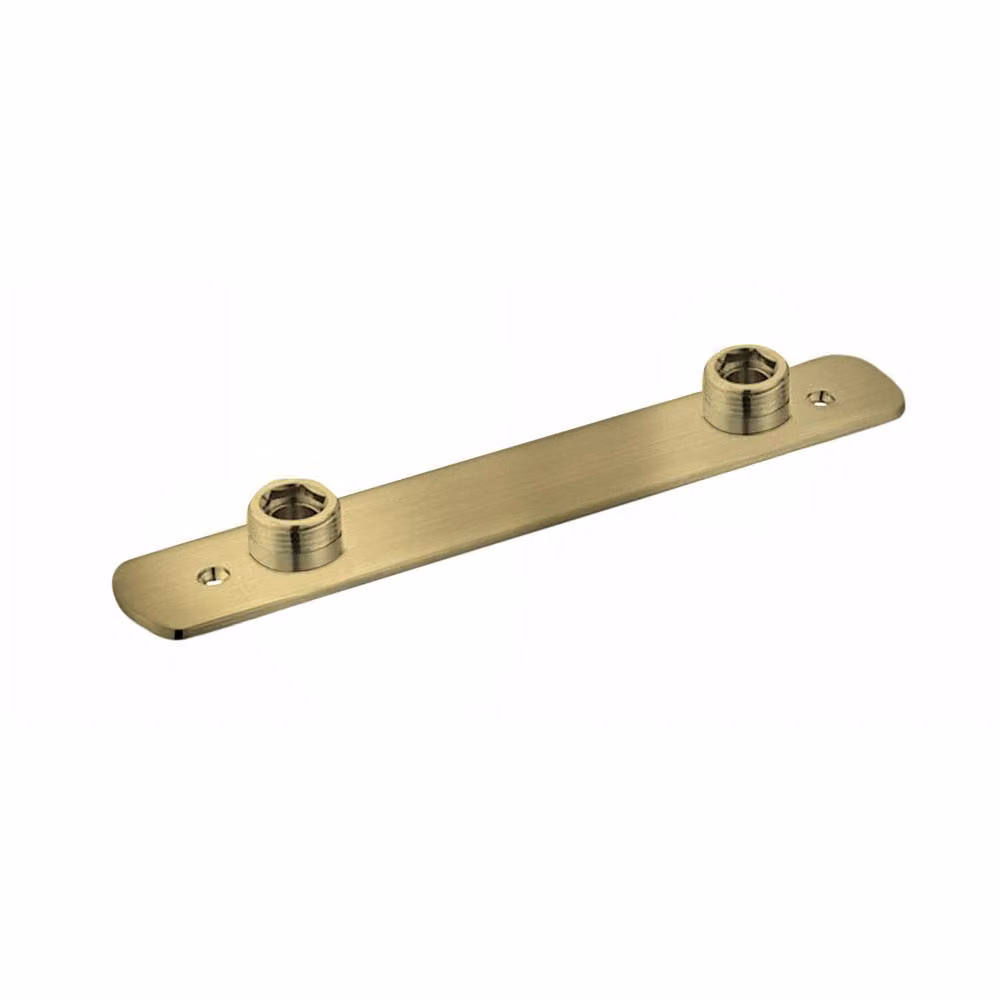 Nes Home Brushed Brass Wall Easy Fixing Plate Kit for Bar Shower Valves in Gold – 2