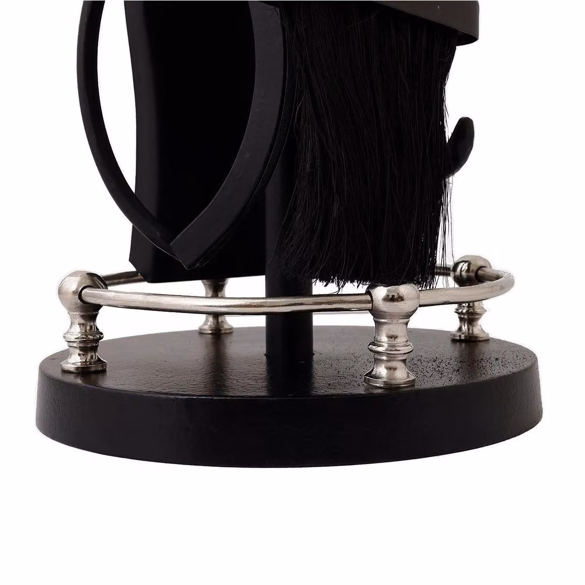 Charles Bentley Sycamore Fireside Companion Set with Metal Tool Stand and Silver Handles in Black – 3