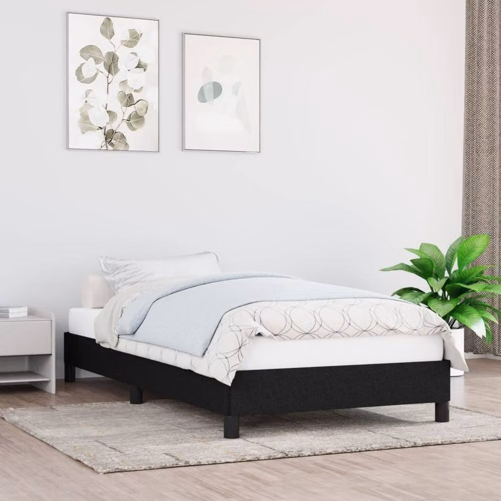 Berkfield Home Upholstered Single Bed Frame, Black, W: 90 cm, L: 190 cm – 2