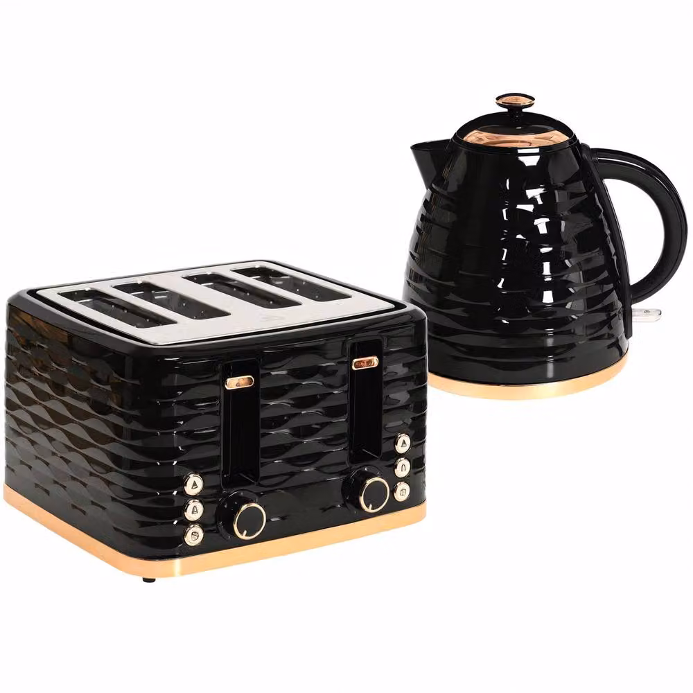 STILVORA Kettle and 4-Slice Toaster Set in Black – 5
