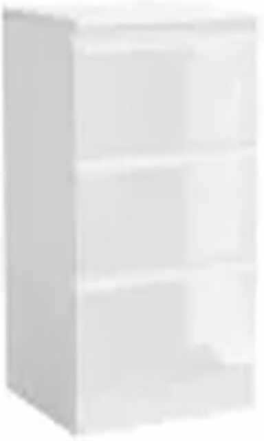 Havendro White Glossy 3 Drawer Wooden Bedroom Chest Cabinet H 61.5 x W 40 x D 35 cm