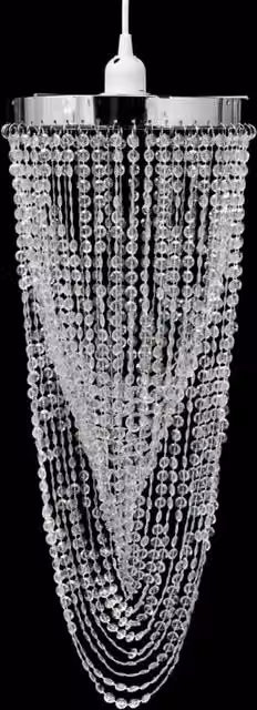 Berkfield Home Industrial Suspended Pendant Chandelier in Black and Transparent Crystal, W/D/H: 22 x 22 x 58 cm