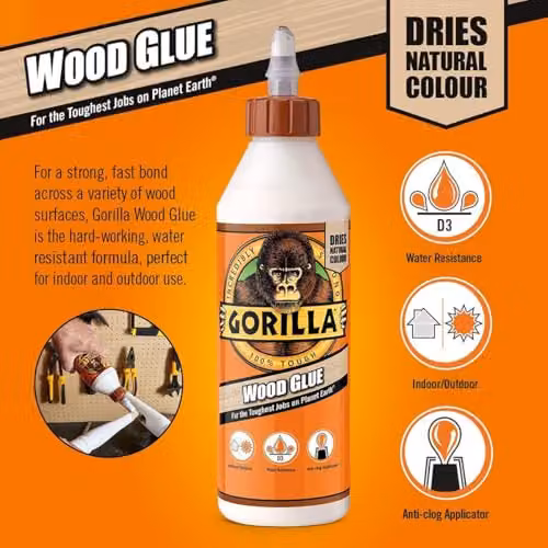 Gorilla Waterproof PVAC Wood Glue, 159 ml, Transparent – 2