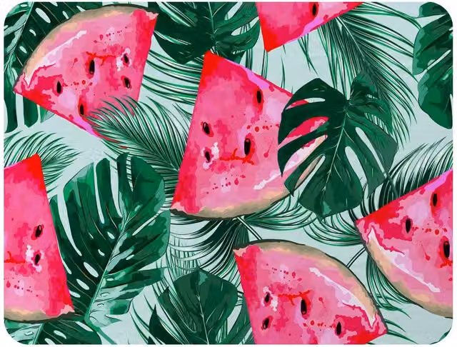 Benjamin Tate Design Watermelon Fleece Blanket in Multicolour, W/D/H: 120 x 150 cm – 2