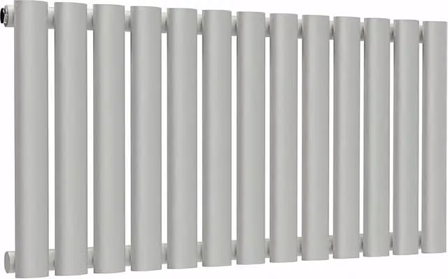 Lux Heat Oval Horizontal Steel Radiator in Grey, W: 78 cm, H: 40 cm