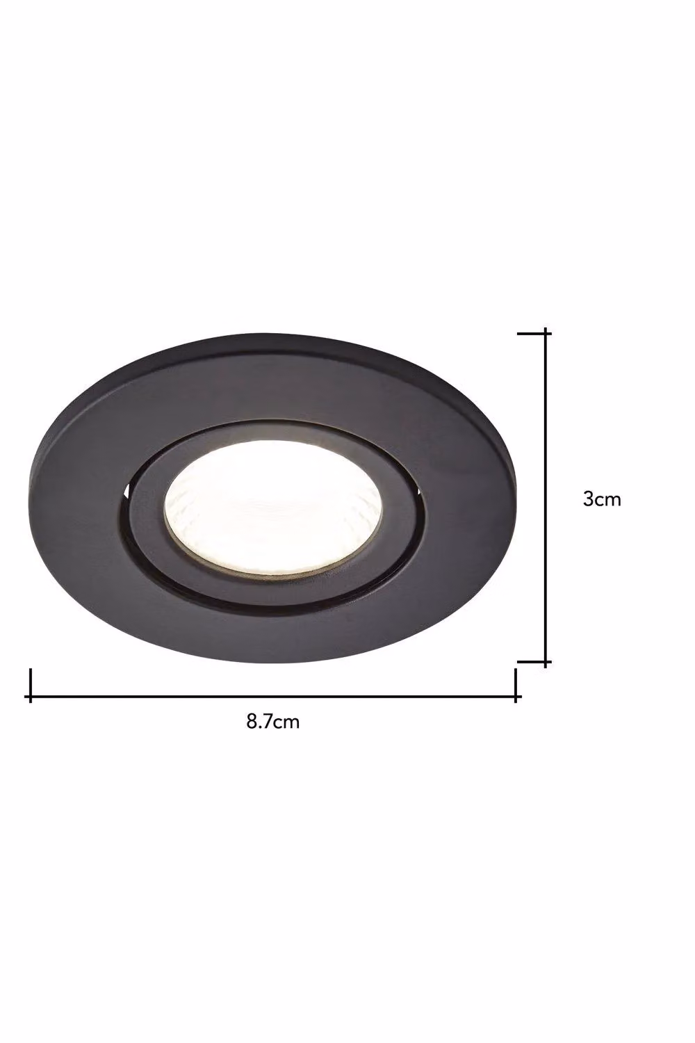 BHS Lighting Black Round Recessed Adjustable Fire Rated Spotlight with Cool White Light – 4