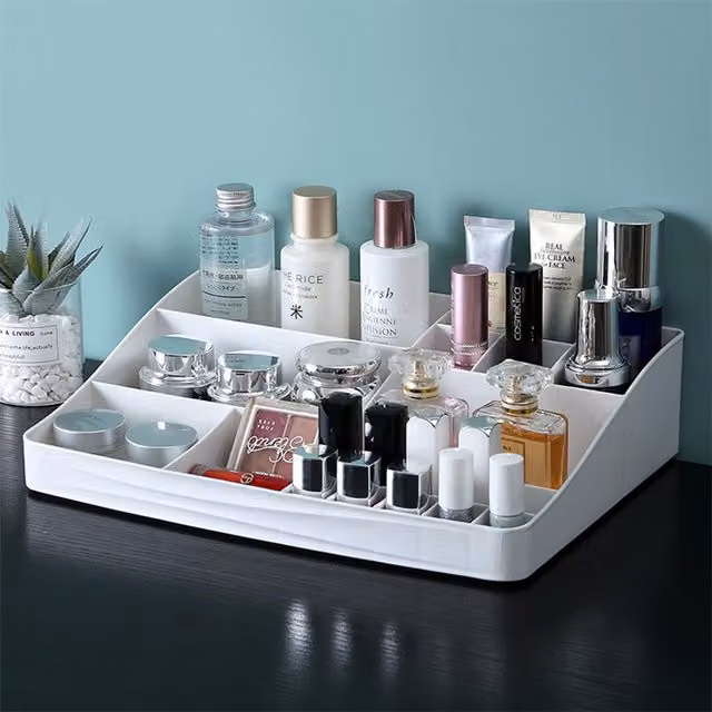 Livingandhome Multi-Slot Versatile Makeup Organiser, 20 Slots, White