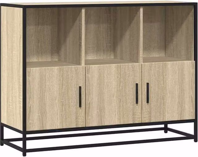 Berkfield Home Sonoma Oak Sideboard in Brown, W/D/H: 100 x 35 x 76 cm – 1