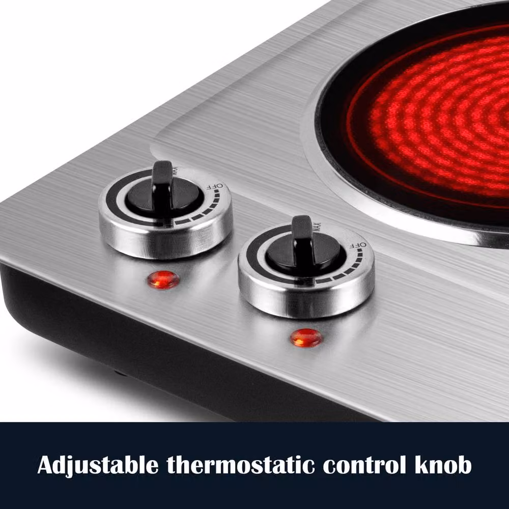 Cusimax Sleek Portable Infrared Electric Hot Plate 2400W in Silver and Black – 5