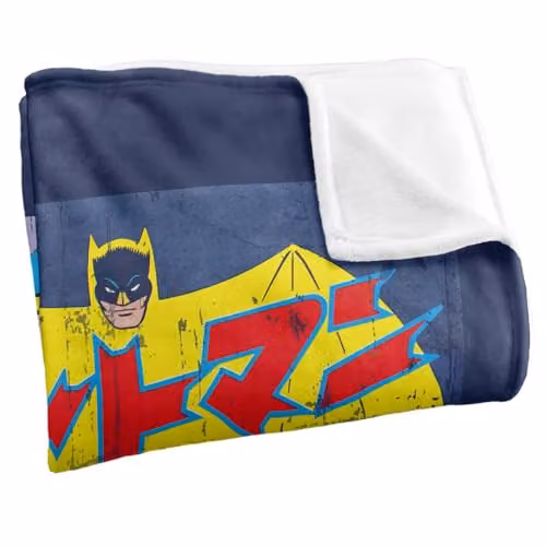Warner Bros. Batman Robin Kanji Large Eyes Super Soft Fleece Throw Blanket, Multicolour, W: 91 cm, D: 147 cm – 2