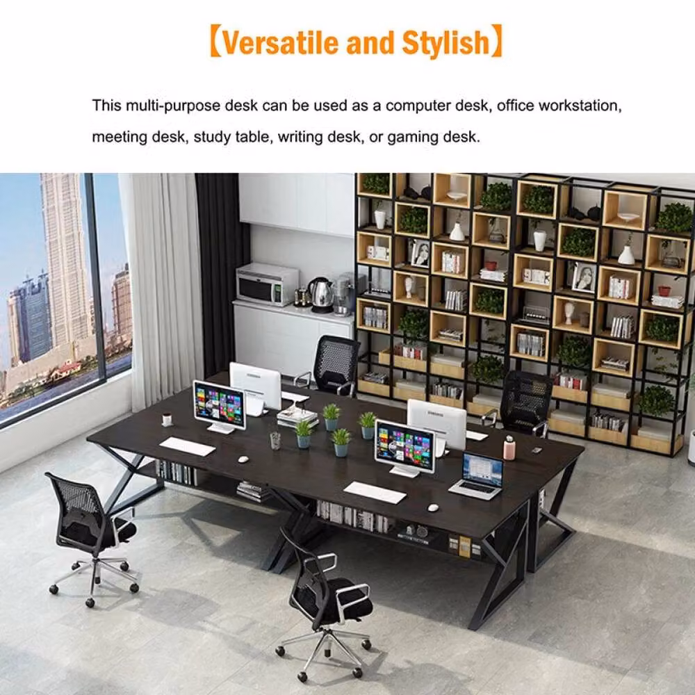FLAVORA Black Modern Computer Desk and Home Office Workstation, W/D/H: 100 x 100 x 75 cm – 5
