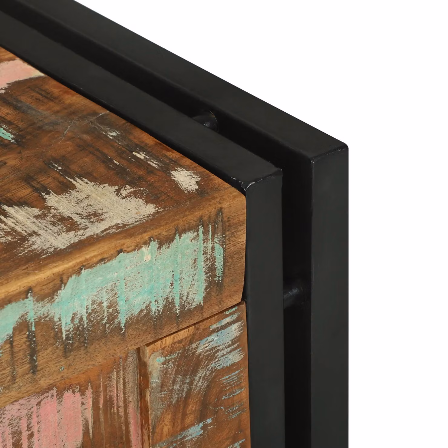 Berkfield Home Rustic Acacia Wood Storage Box, Brown and Black, W/D/H: 40 x 40 x 40 cm – 5