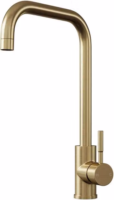 Balterley Square Kitchen Sink Mixer Tap, Brushed Brass, Top Fix Installation