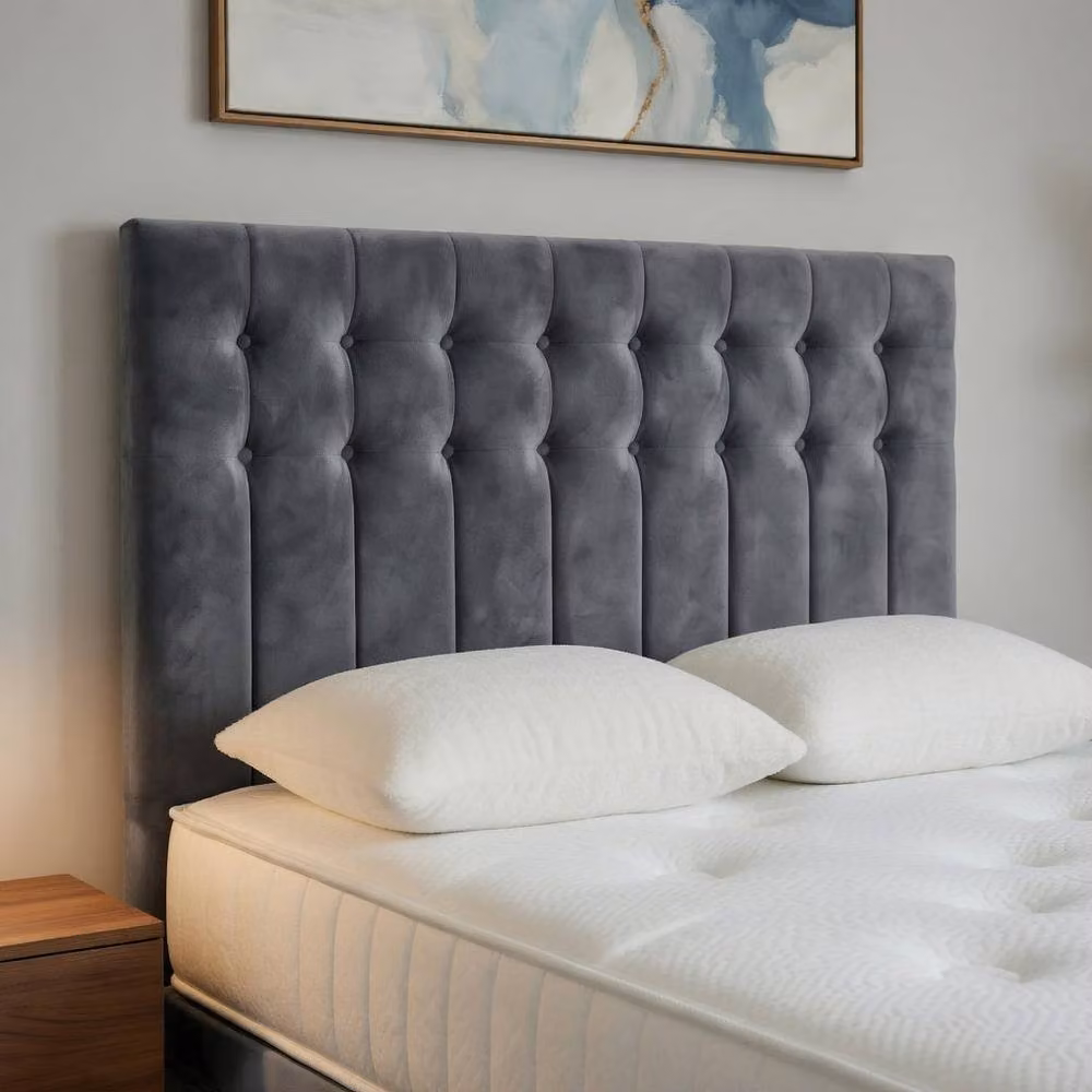 DS Living Casia Modern Upholstered Velvet Drawer Bed in Grey, 140 x 200 cm – 3