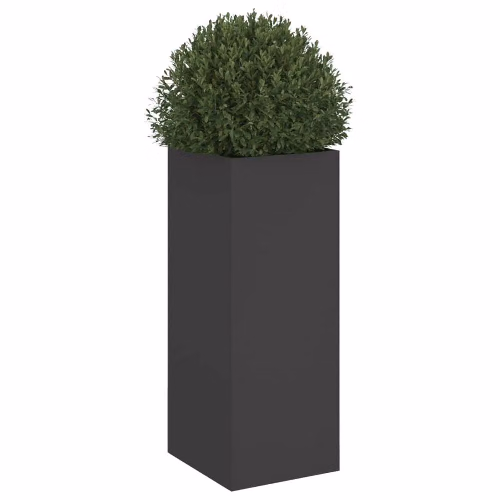 Berkfield Home Steel Planter Tub, Black, W/D/H: 32 x 29 x 75 cm – 3