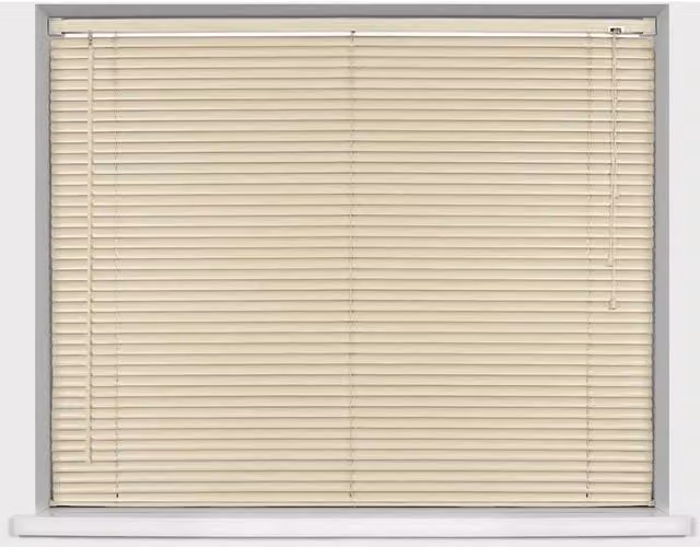 Caecus Cream Plastic Venetian Blind, W: 60 cm, H: 210 cm