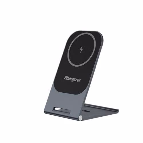 Energizer Black Aluminium Foldable 15W Qi Wireless Charging Stand with USB-C – 1