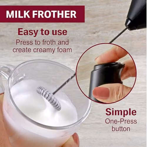 Kimm and Miller Costa Coffee Latte Glass and Electric Milk Frother Gift Set in Transparent – 5