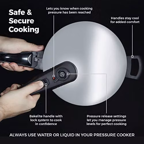 Tower T80245 Stainless Steel Pressure Cooker with Steamer Basket, Silver – 2