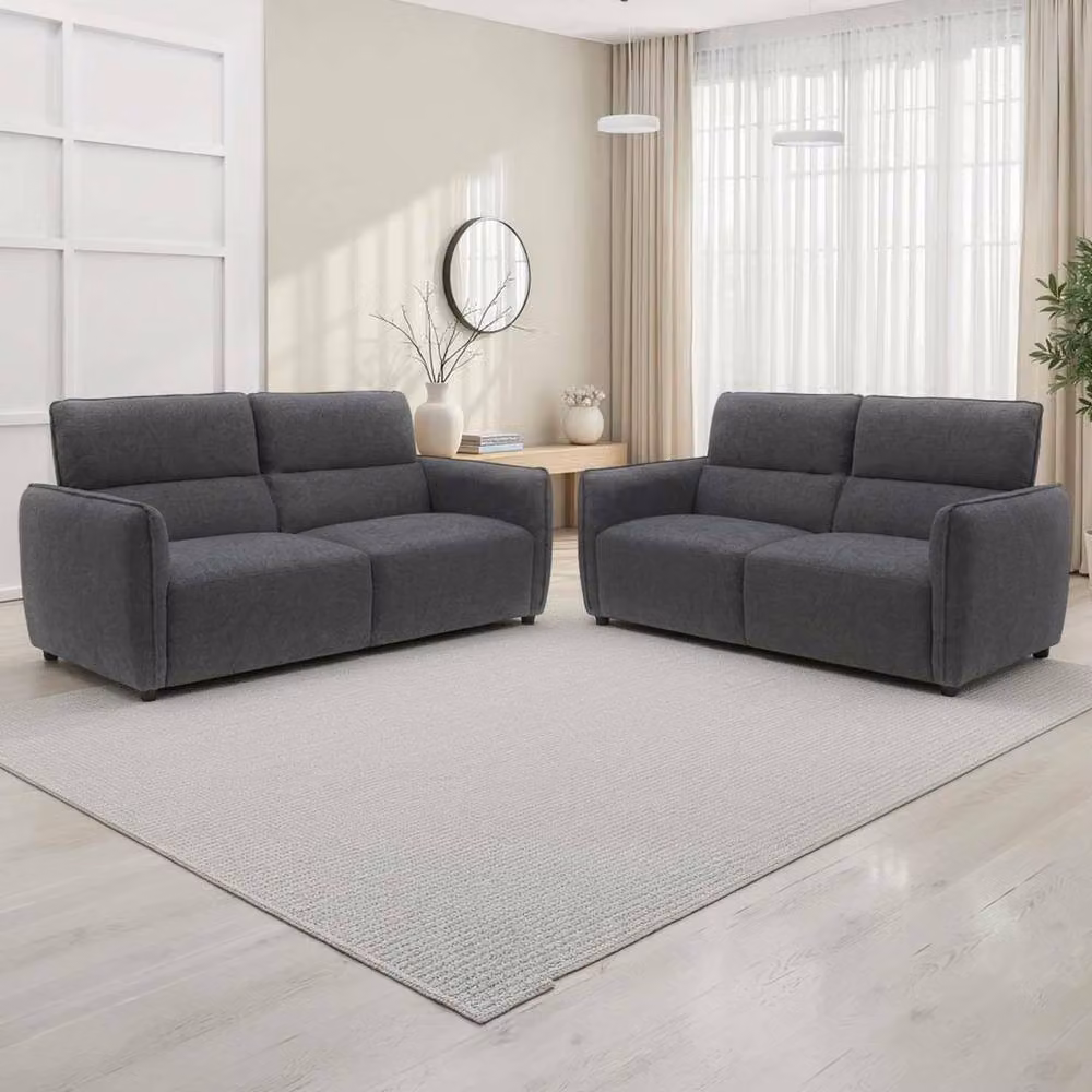 Furnishings For Less UK Ashcroft 3 + 2 Seater Sofa Suite in Charcoal Grey Chenille Fabric – 2