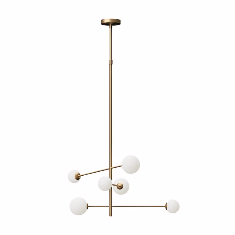 Dome Deco AMICI Gold/Brass and White Metal Dome Pendant Light