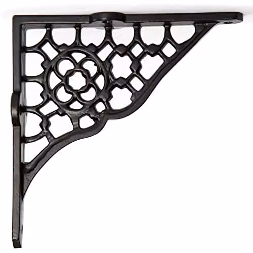 Hammer and Tongs Honeycomb Iron Wall Mounted Shelf Brackets, Black Matt, Pack of 2 – 3