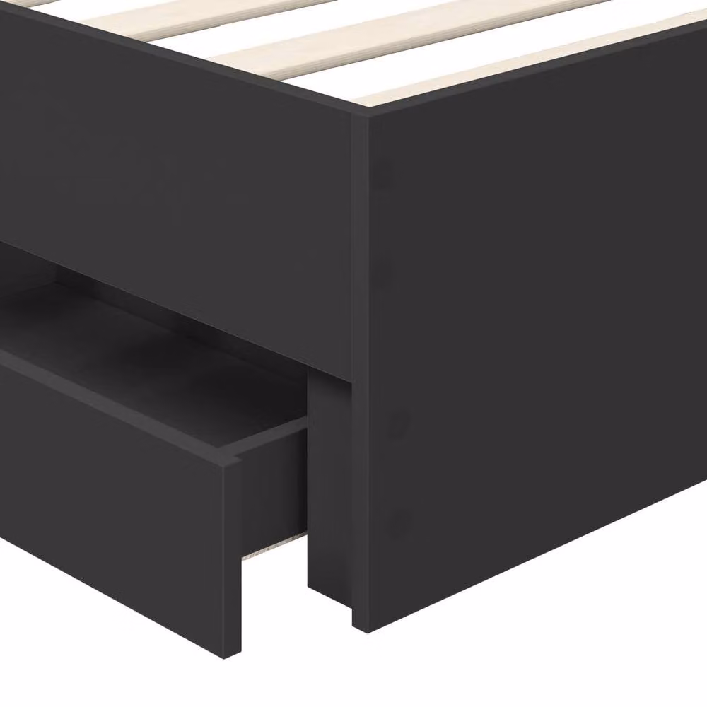 Berkfield Home Modern Bed Frame with Drawers in Black, Engineered Wood, W/D/H: 100 x 200 cm – 5