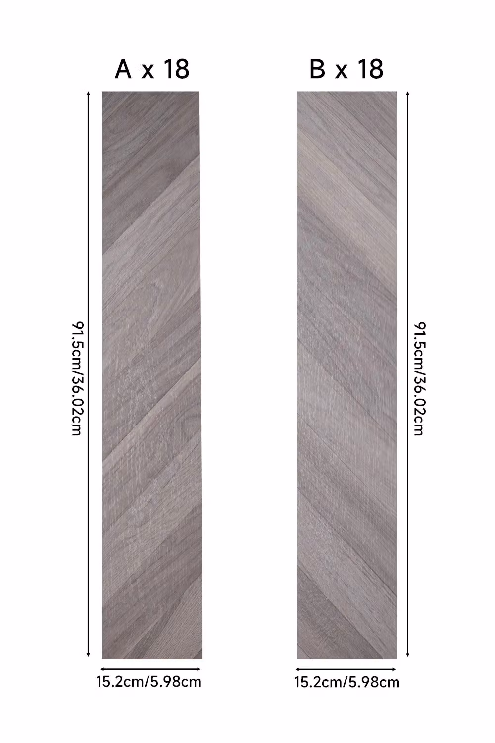 Living and Home 36-Piece Self-Adhesive Grey Chevron Wood-Look PVC Flooring Planks – 2