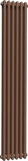 Lux Heat Vertical Coloured Column Radiator in Coffee Bean, H 180 cm x W 29 cm