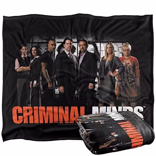LOGOVISION Criminal Minds The Brain Trust Super Soft Silky Touch Throw Blanket, White, W/D/H: 152 x 127 cm