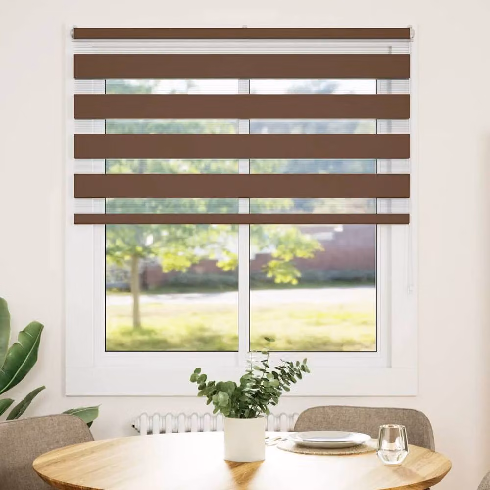 Berkfield Home Elegant Zebra Blind in Brown, W: 120 cm, H: 150 cm – 3