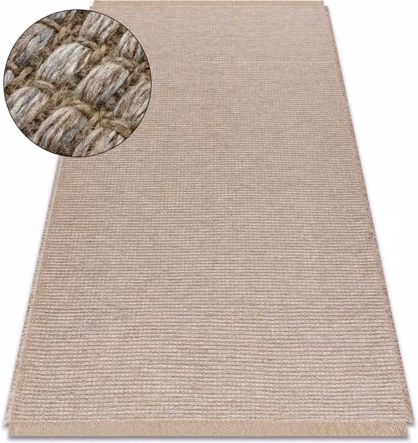 RugsX Beige Jute Rug, W/D/H: 120 x 170 cm
