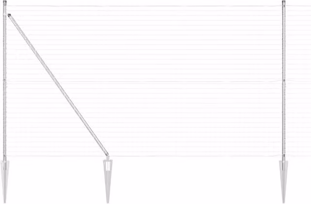Berkfield Home Euro Fence with 7 Spike Posts, Galvanised Steel, Silver, W: 10 m, H: 1.6 m – 1