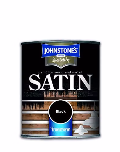 Johnstone's Speciality Satin Wood and Metal Paint, Black, 250ml