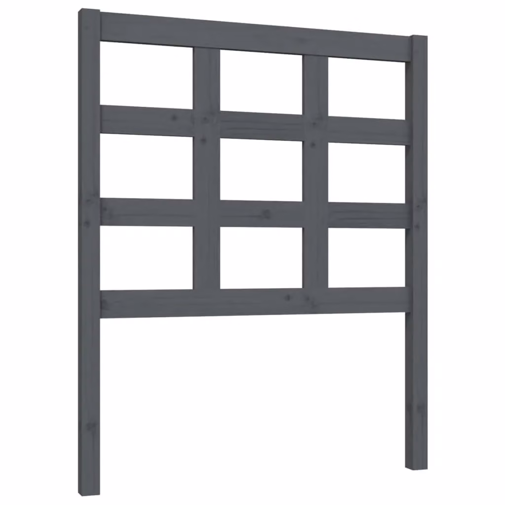 Berkfield Home Grey Solid Pine Wood Bed Headboard, W: 80.5 cm, D: 4 cm, H: 100 cm – 2