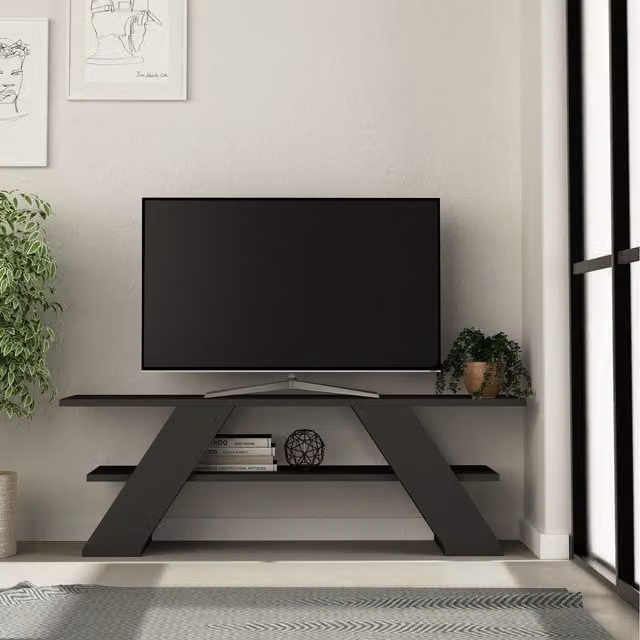 Decortie Farfalla TV Stand in Matt Anthracite Grey