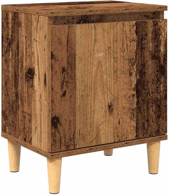 Berkfield Home Old Wood Bedside Table in Brown, Solid Reclaimed Wood, W: 40 cm, D: 30 cm, H: 50 cm