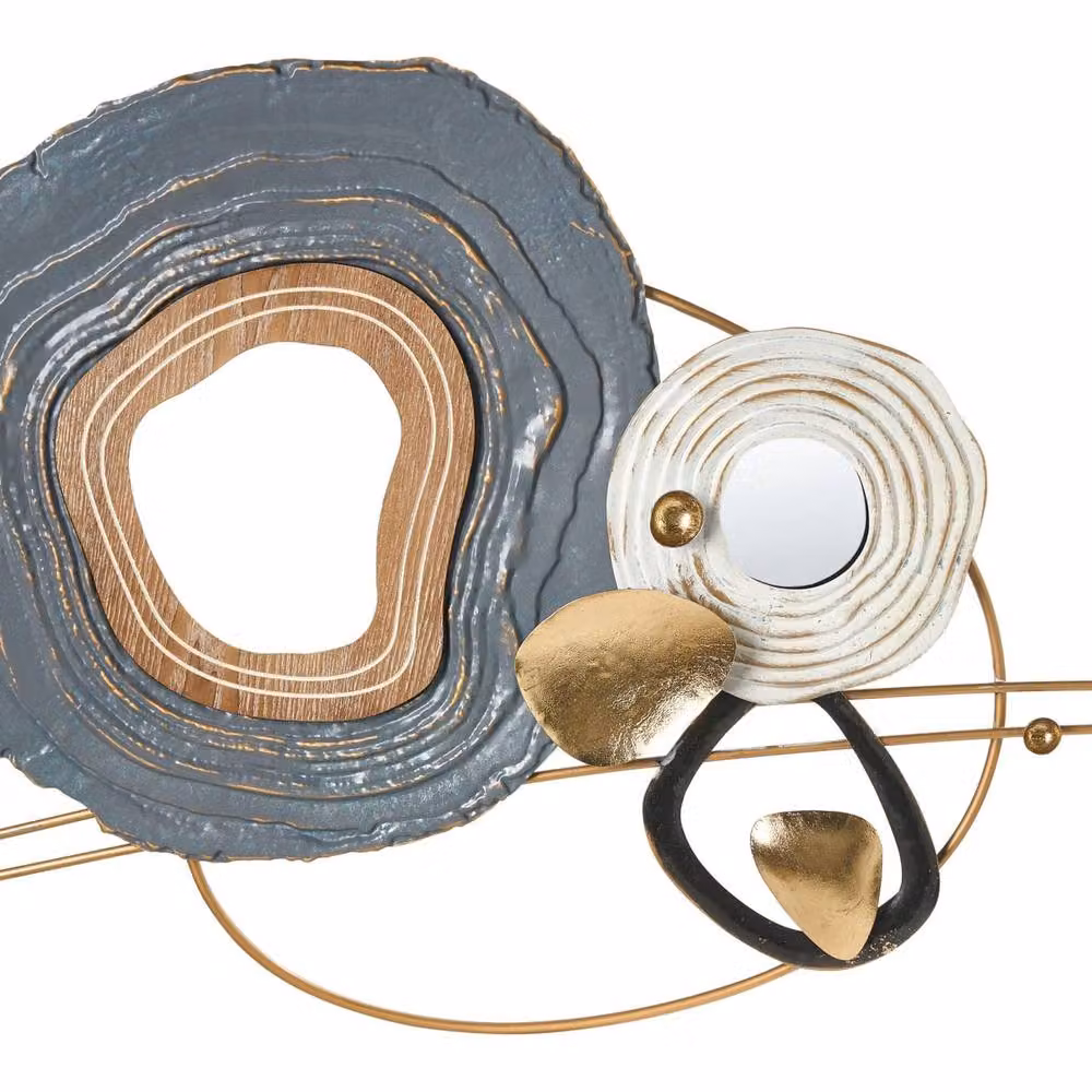 Wyld and Coco Abstract Modern Metal Wall Sculpture, Multicolour - W89 x D5 x H62 cm – 2