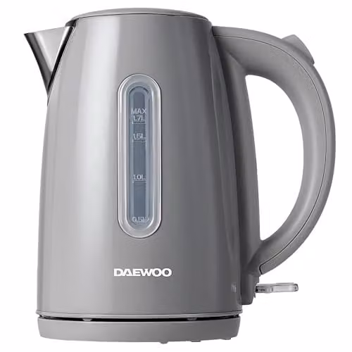 Daewoo Kensington Stainless Steel Jug Electric Kettle with Auto Shut Off and Cocoa Function, Grey, 1.7 l