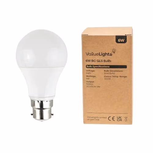 MiniSun Pack of 10 6W LED B22 GLS Bulbs, 3000K Warm White – 1