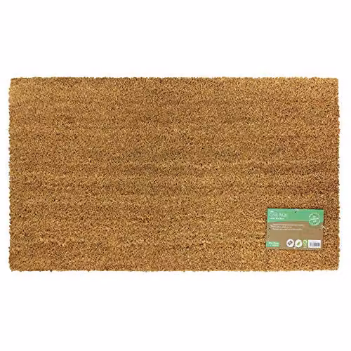 JVL Manor Plain Brown Coir Door Mat, W/D: 70 x 40 cm – 1