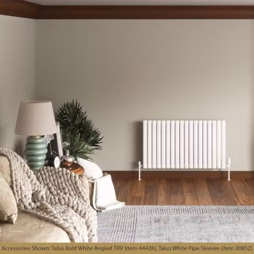 Omeara White Elliptical Tube Horizontal Designer Radiator by UK Radiators, W: 104.4 cm, H: 60 cm – 2