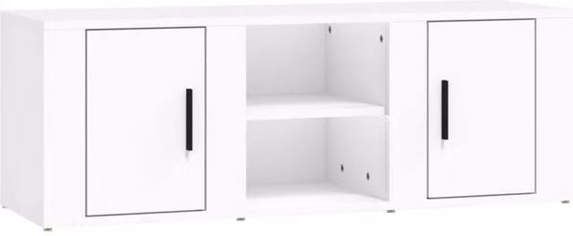 Berkfield Home Modern White TV Cabinet W/D/H: 100 x 31.5 x 31.5 cm – 1